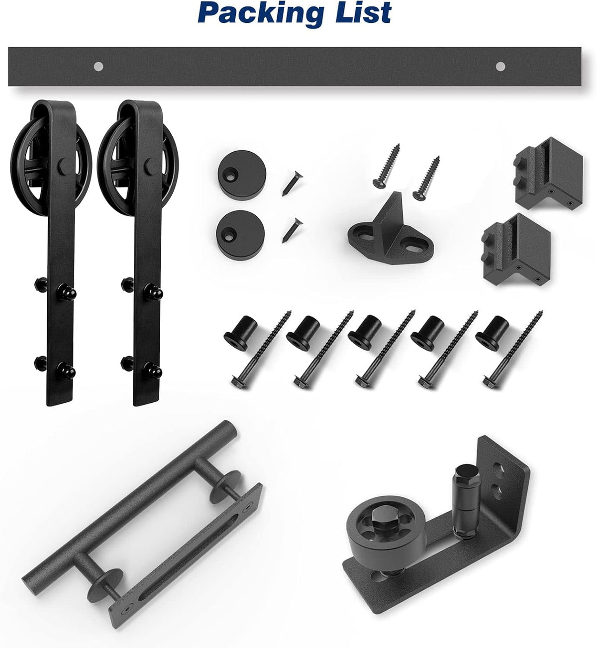 6 FT Sliding Barn Door Track and Handle Hardware Kit, Pack of 2 J73759