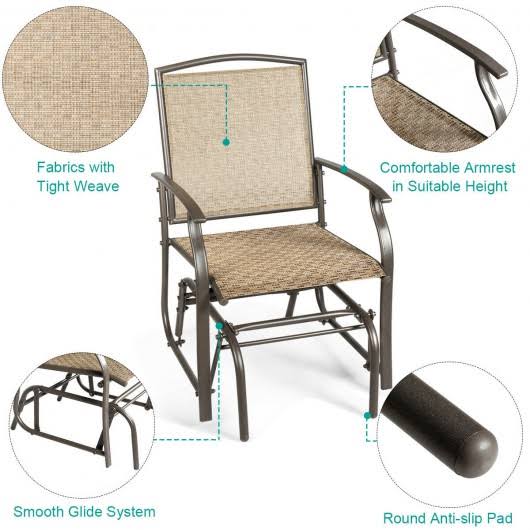 Steel Frame Garden Swing Glider Chair I496