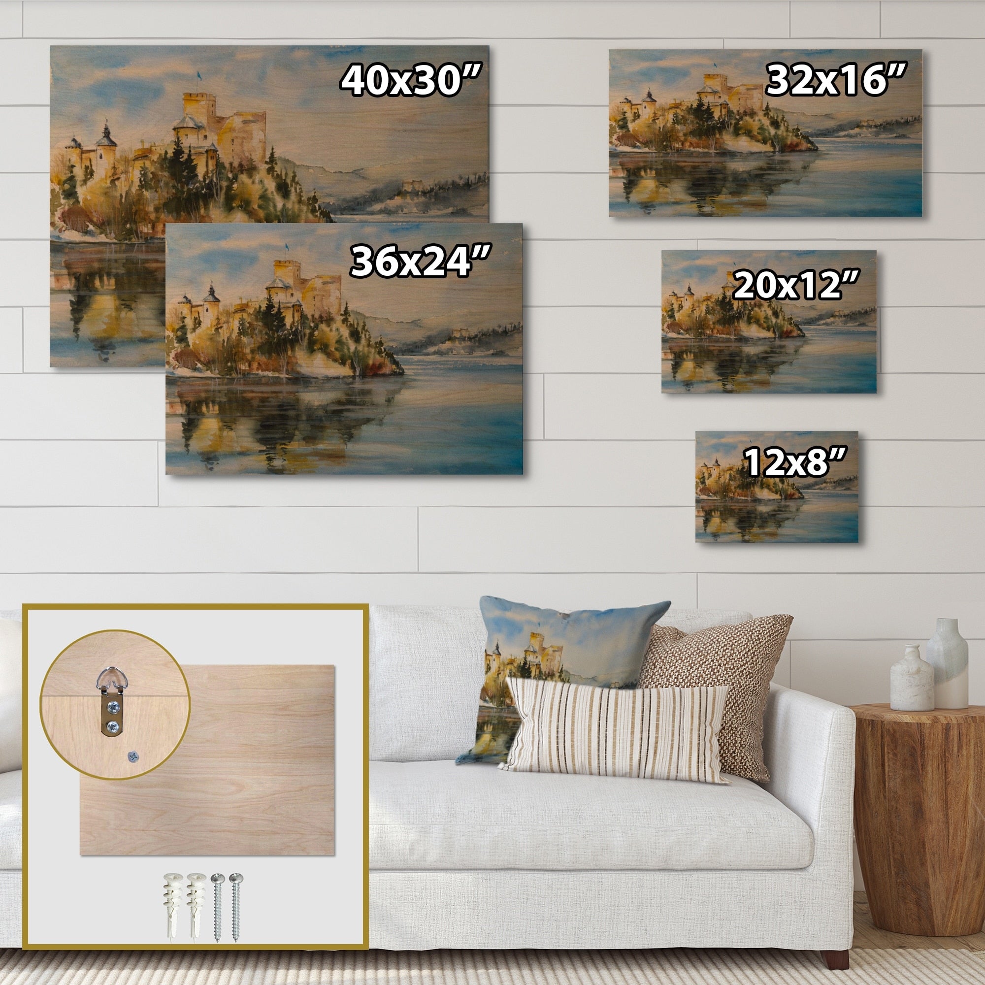 Natural Pine Wood Wall Art Panels 36 In. X 24 In. S6111
