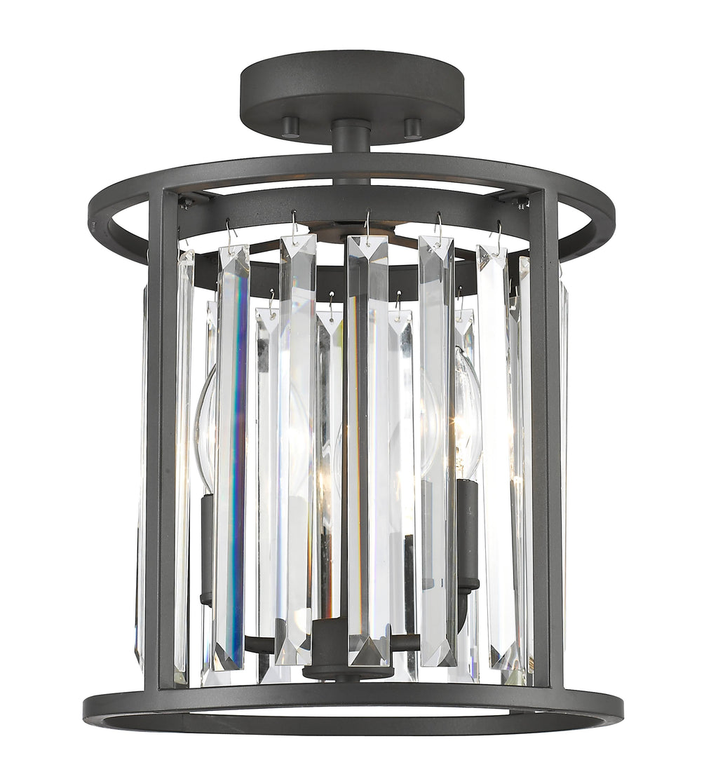 Bronze 3 Light Semi Flush Mount D103477