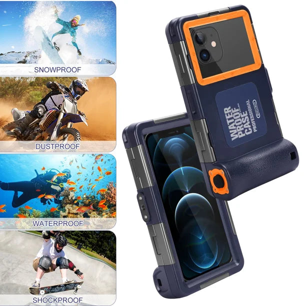 Waterproof Protective Case for Phones Up to 6.9 Inch with Lanyard O95391