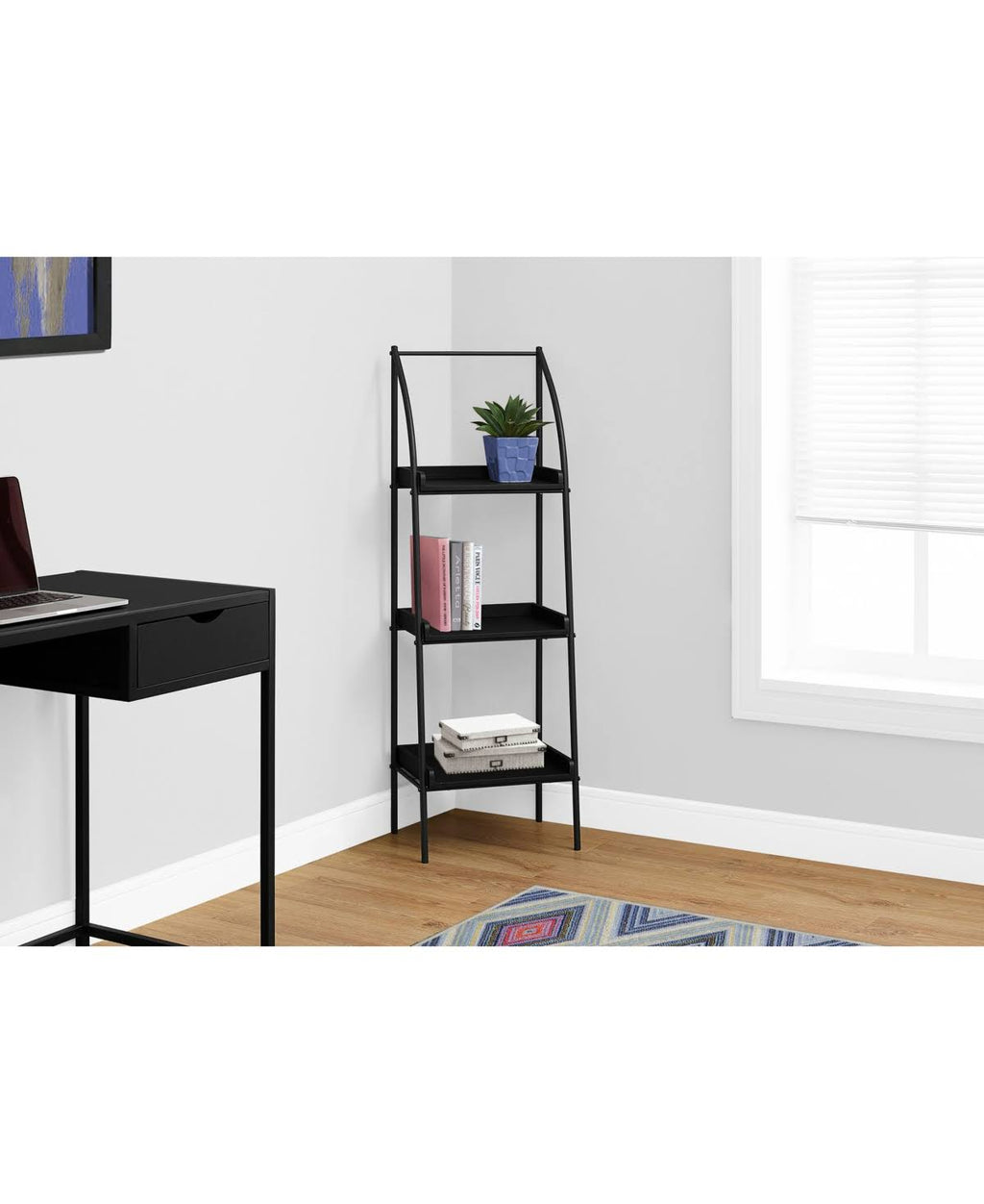 Dark Taupe Black Metal Bookcase H583850