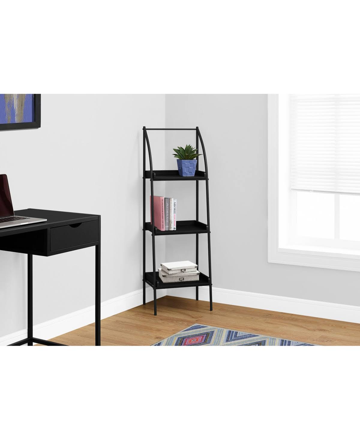 Dark Taupe Black Metal Bookcase H583850
