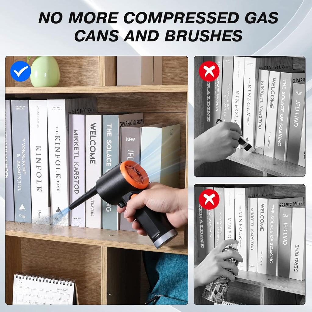 Cordless Compressed Air Duster with 41000 RPM 6000mAh Rechargeable Battery J462114
