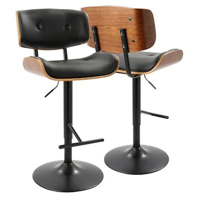 Black Walnut Adjustable Swivel Barstool F186