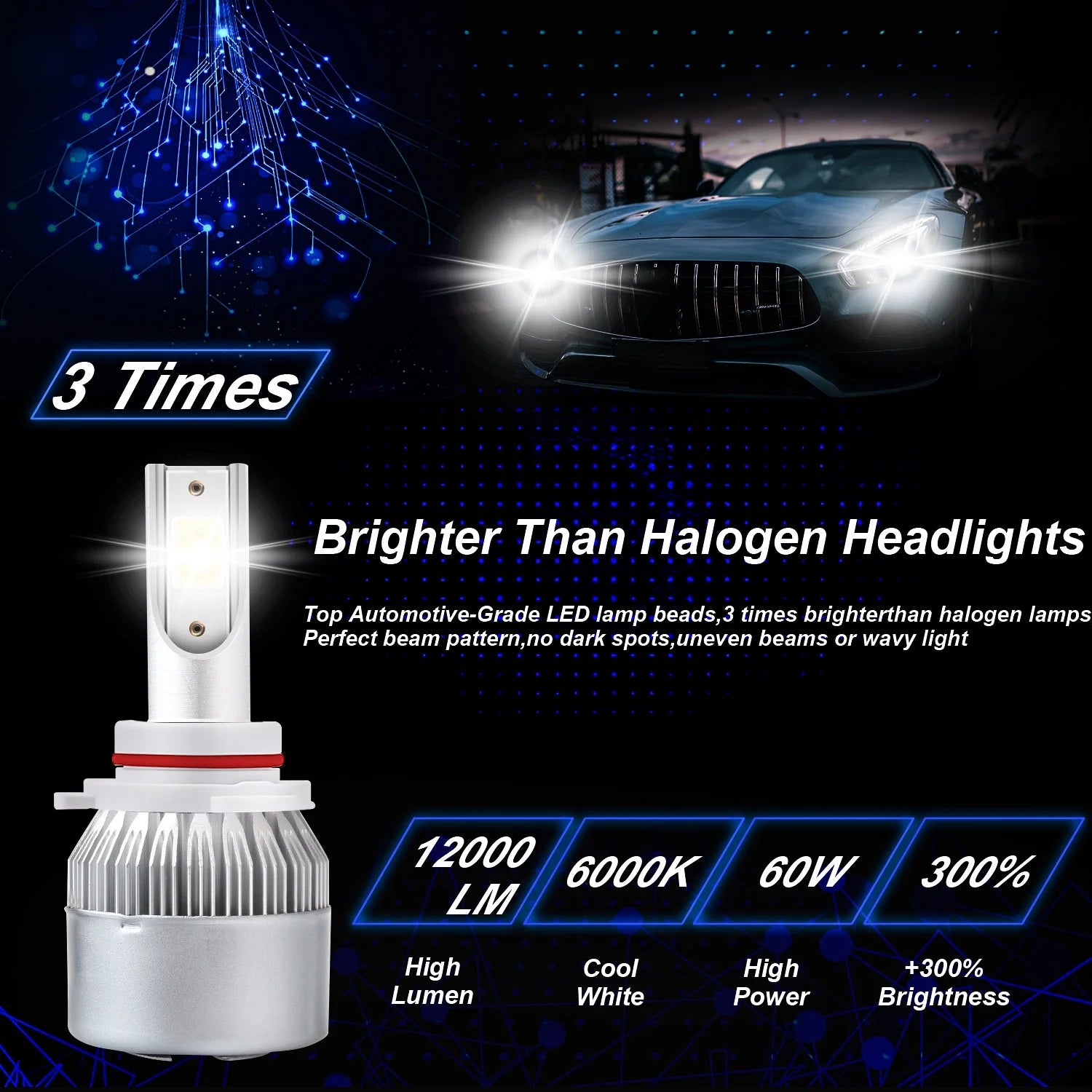 4pc 9005 LED High Low Beam H11 Fog Light for Dodge Durango K2552