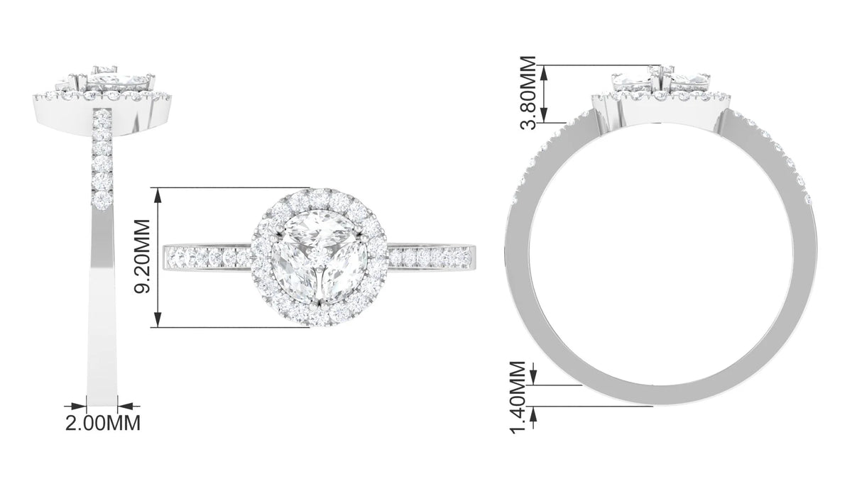 925 Sterling Silver Moissanite Engagement Ring B115790