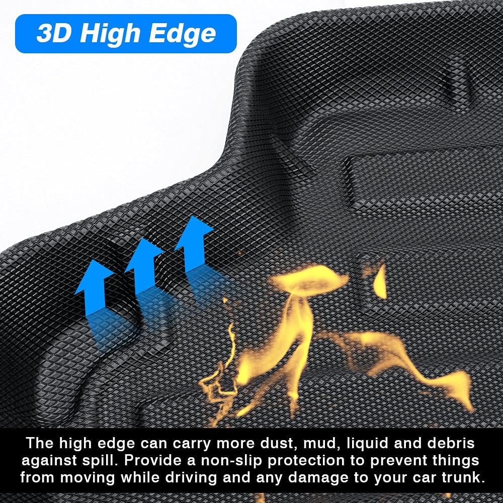 Car Cargo Mat for Hyundai Sonata 2020 2021 All Weather Custom Fit Cargo Liner Rear Trunk Liner Non-Slip TPO Odourless Pack of 2 J780