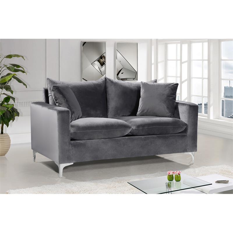 Gray Velvet 3-Piece Sofa Set U808387