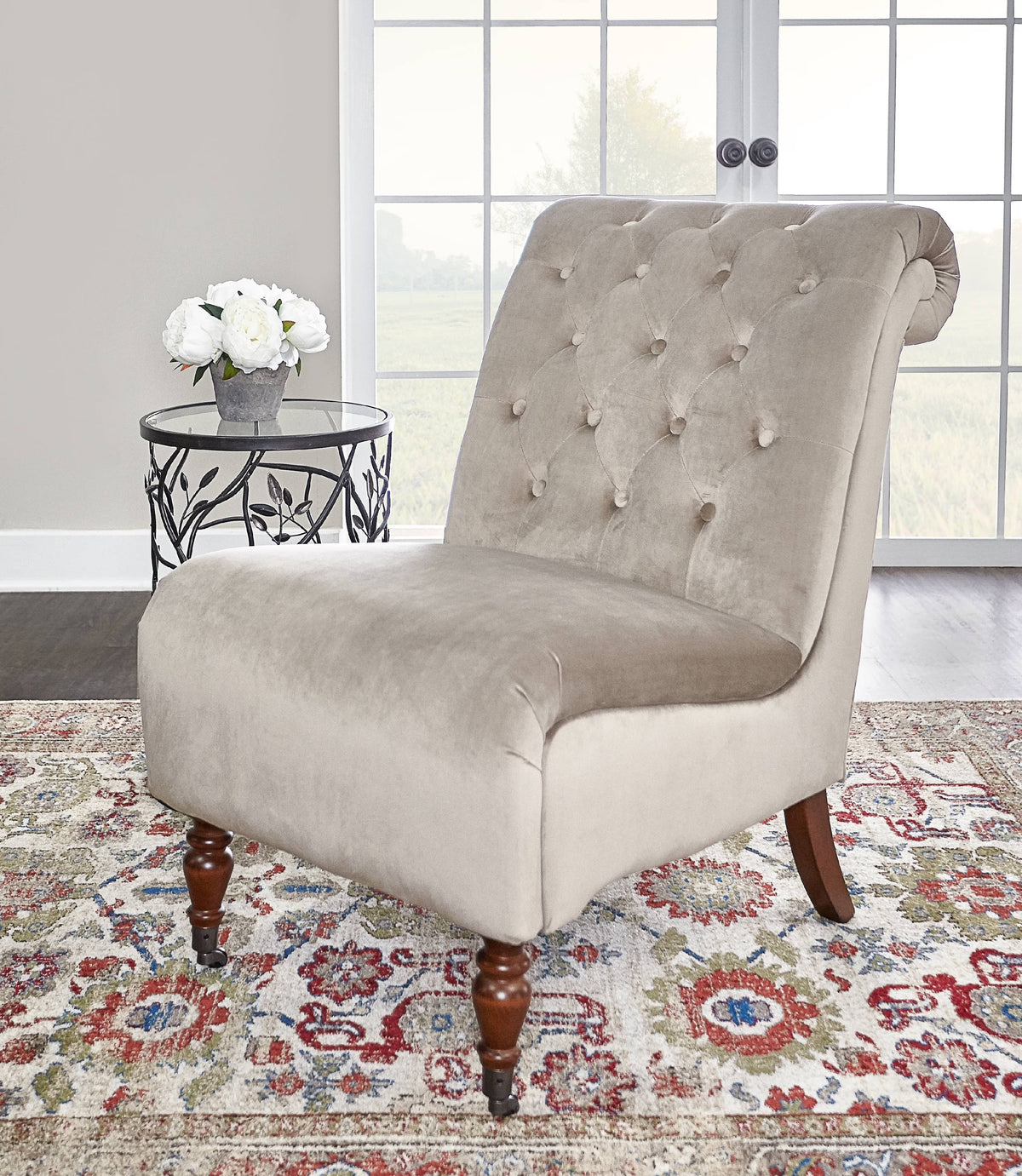 Tufted Velvet Slipper Chair S5291
