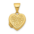 14k Gold 10mm Heart Locket Pendant Necklace K465818