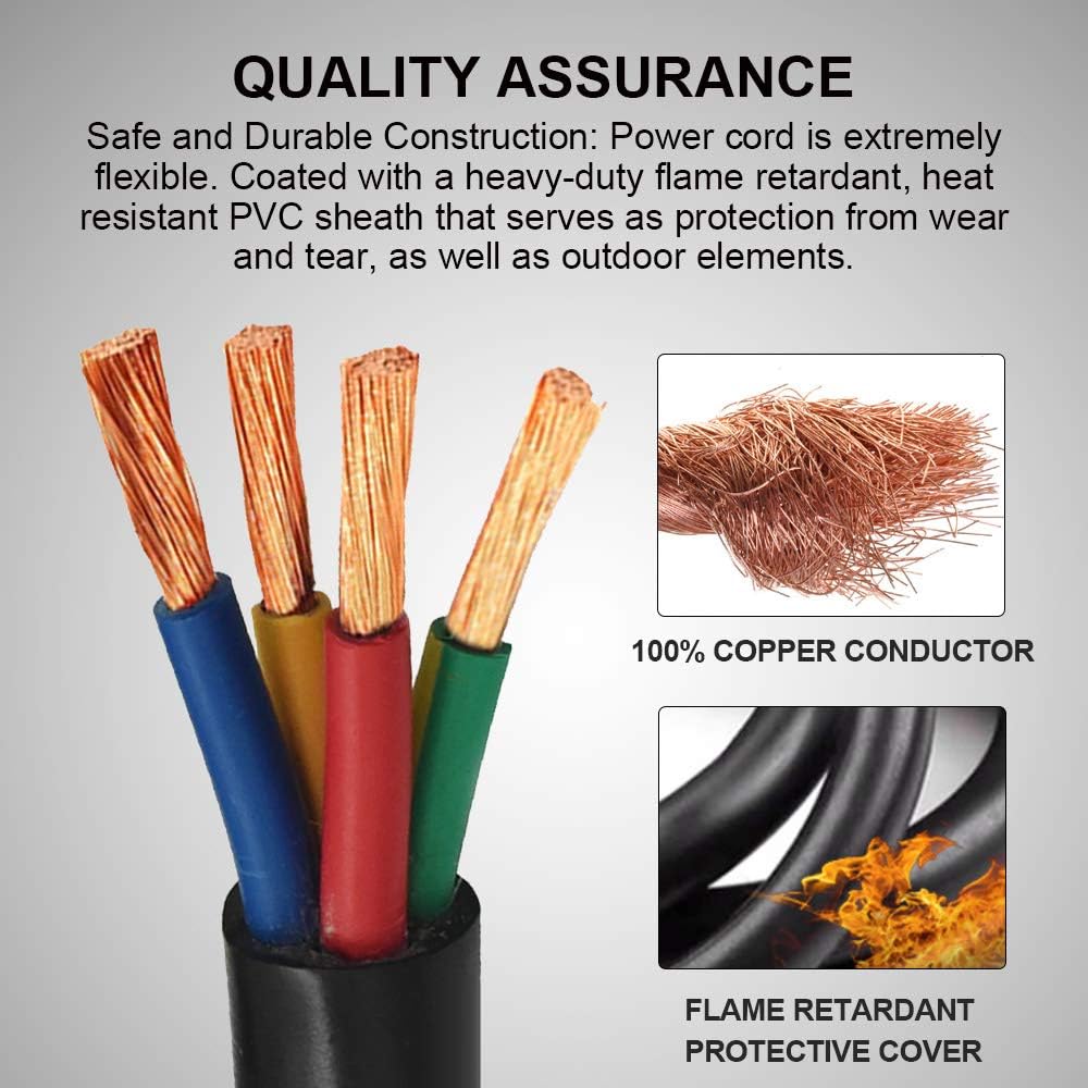 50 Amp Generator Power Cord 30FT STW 6/3 + 8/1 AWG Heavy Duty RV Power Adapter Cable Z583570