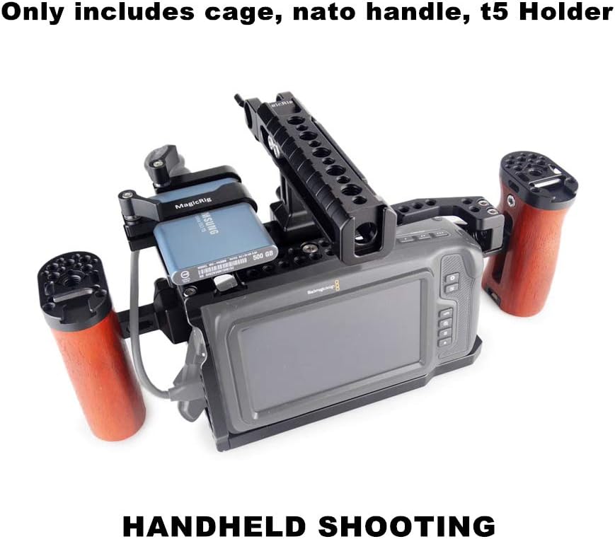BMPCC 4K /6K Cage with NATO Handle + T5 SSD Card Mount Clamp B797