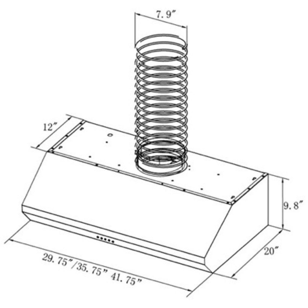 42x22 900 CFM Under Cabinet Range Hood A68398