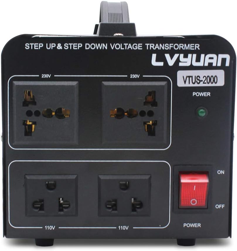 Voltage Transformer Converter 2000 Watt Step Up/Down with 2 US Outlets, 2 Universal Outlets Pack of 2 N805