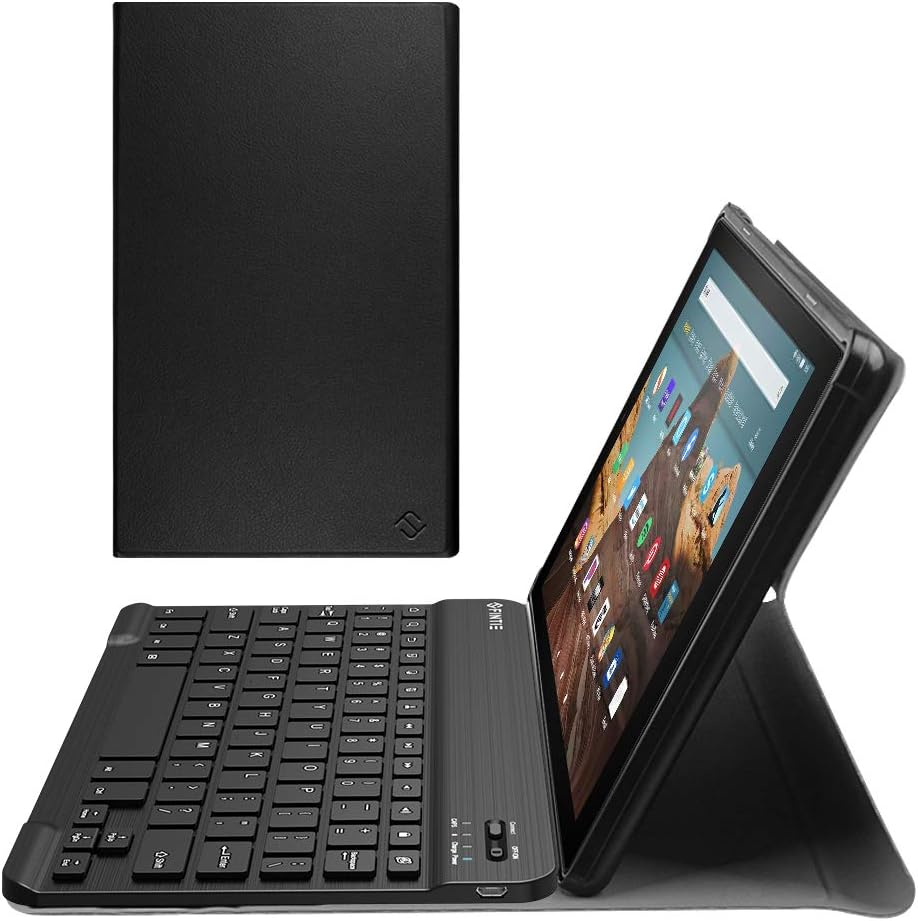 Black Slim Keyboard Case with Detachable Wireless Bluetooth Keyboard U837