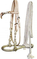Rawhide Wrapped Show Bosal with Cotton Mecate Reins P34225
