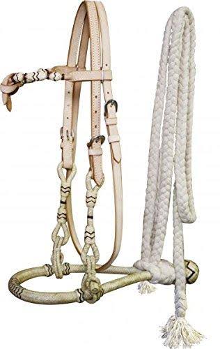 Rawhide Wrapped Show Bosal with Cotton Mecate Reins P34225