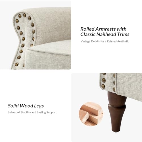 Accent Chairs Set of 2 with Wood Legs & Removable Cushion, RED B68066