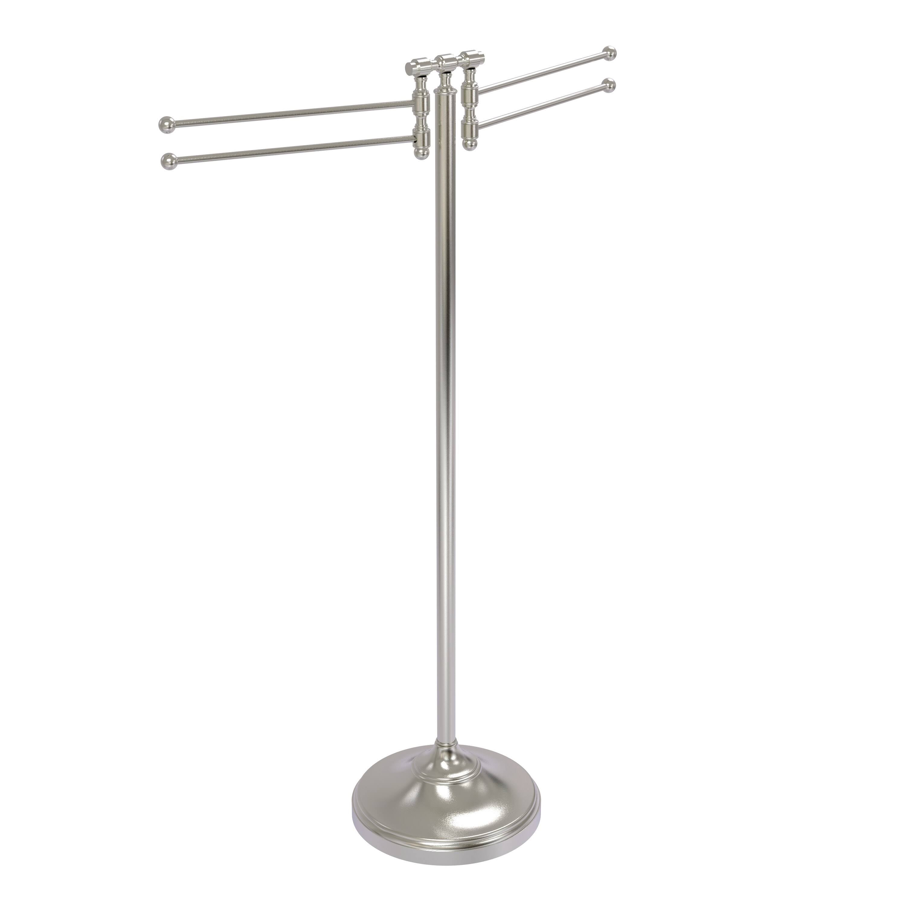 Matte Gray Towel Stand with 4 Pivoting Swing Arms Y58303