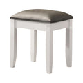 Upholstered Vanity Stool Metallic Glossy White T34604