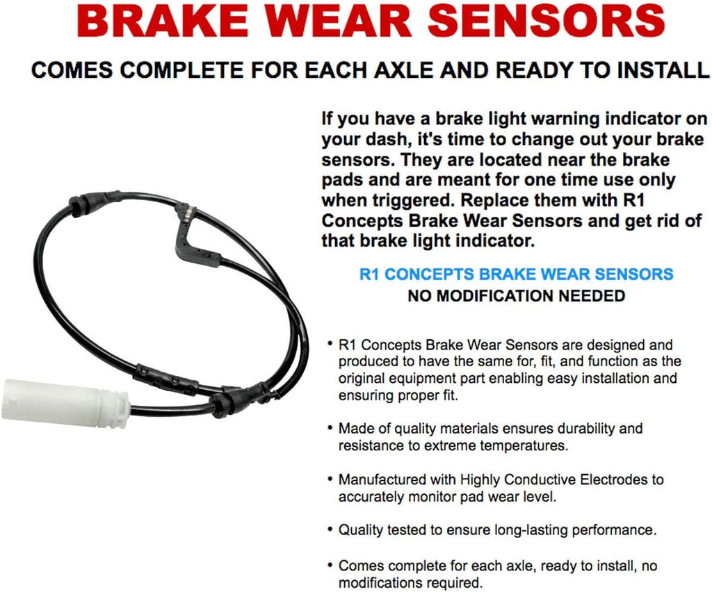 Brake Pads and Rotors Kit with Hardware and Sensor Kit T457