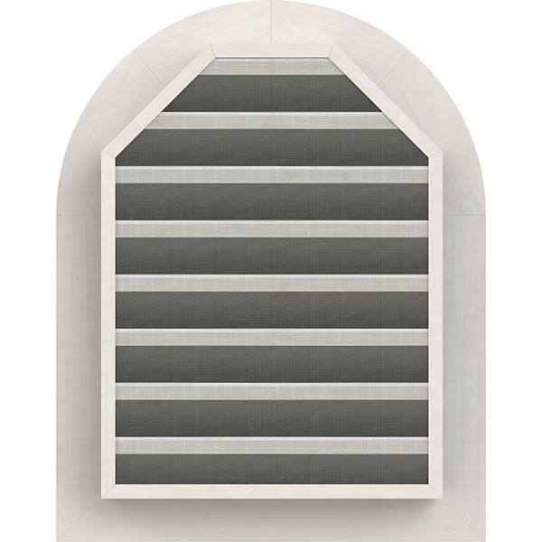 26 inch Round Top Gable Vent, Primed Western Red Cedar F998