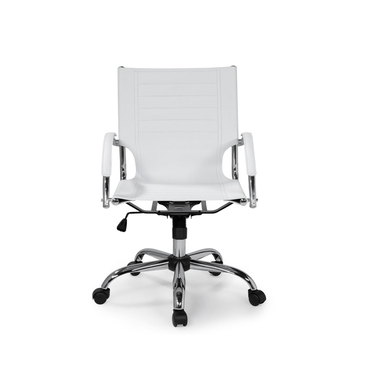 White Height Adjustable Office Chair S8018