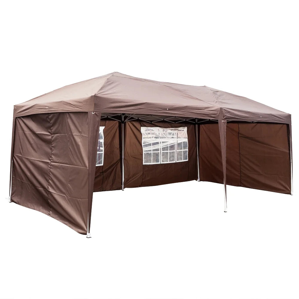 Dark Coffee Pop Up Tent with Two Windows Y91042