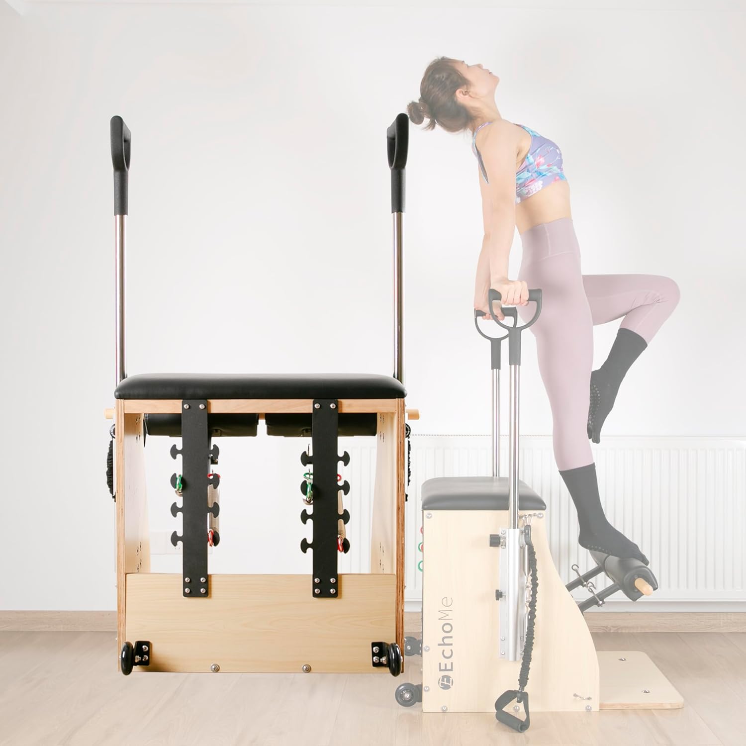 Split-Pedal Stability Pilates Chair with Handles O7597