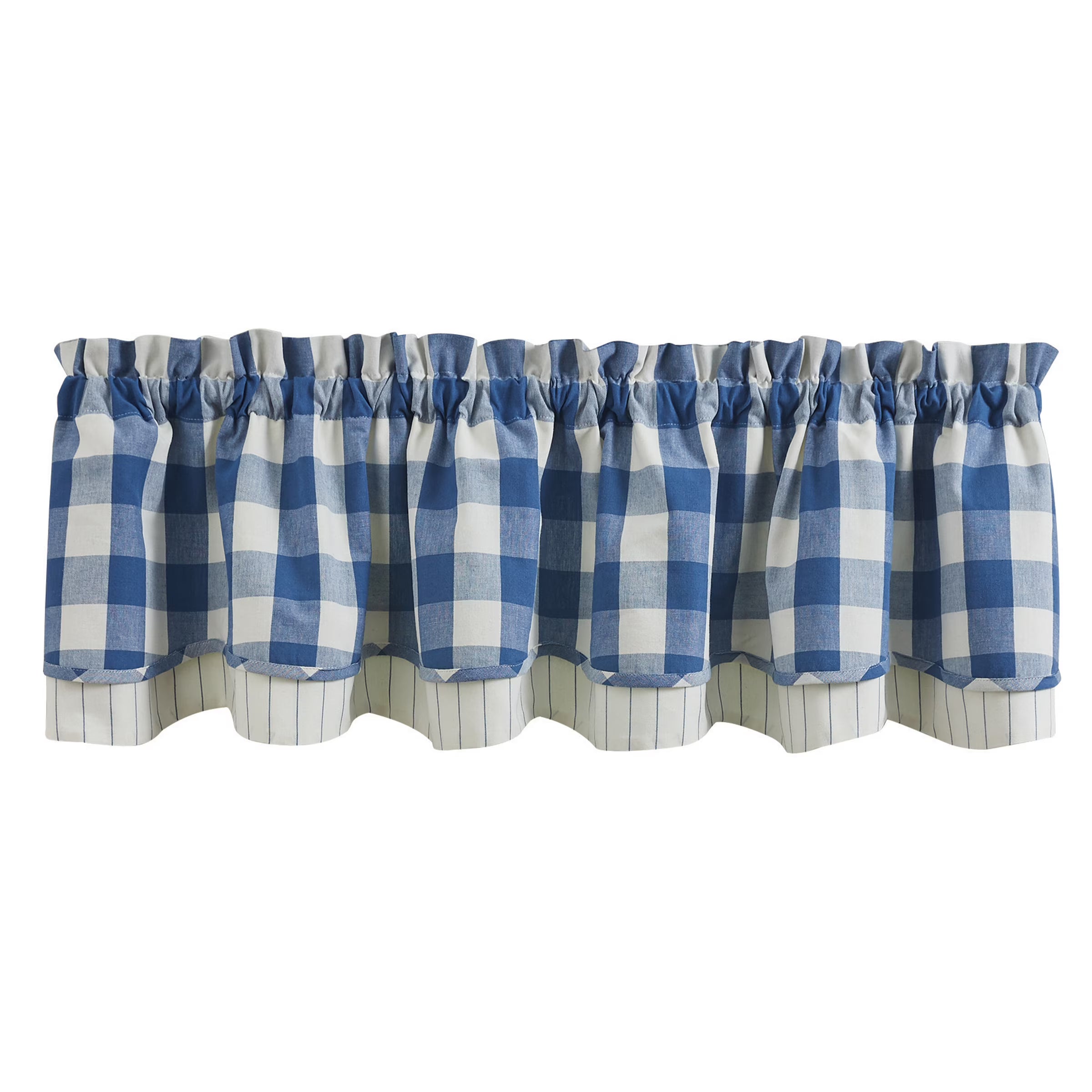 China Blue Buffalo Check Valance 72" N3101