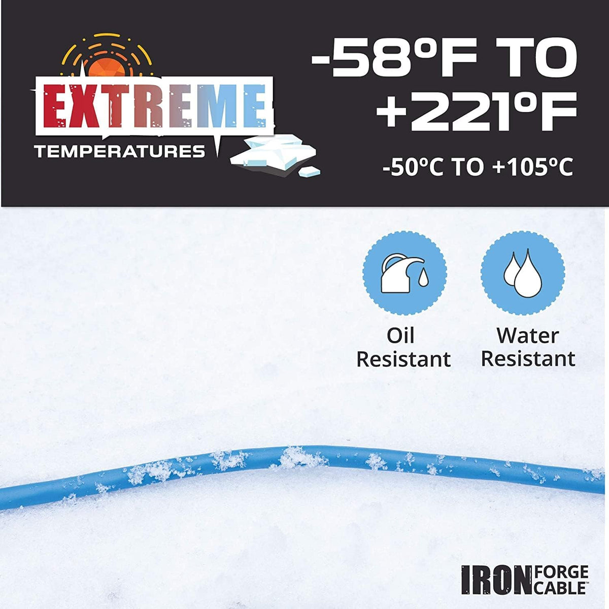 100 Ft All Weather Extension Cord with 3 Electrical Power Outlets, 16/3 SJEOW Lighted Outdoor Cable P423