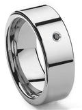 Black Tungsten Carbide 10MM Flat Comfort Fit Mens Wedding Band Ring M802