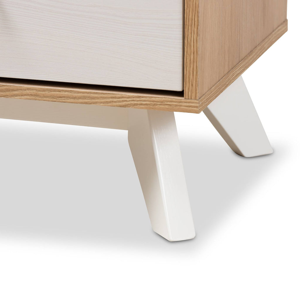 Natural Oak and Whitewashed Wood 4-Drawer Chest F778067