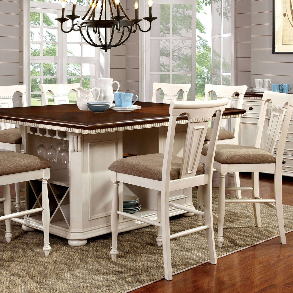 Cherry & White Counter Height Chair Set of 2 Z828