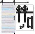 6 FT Sliding Barn Door Track and Handle Hardware Kit, Pack of 2 J73759
