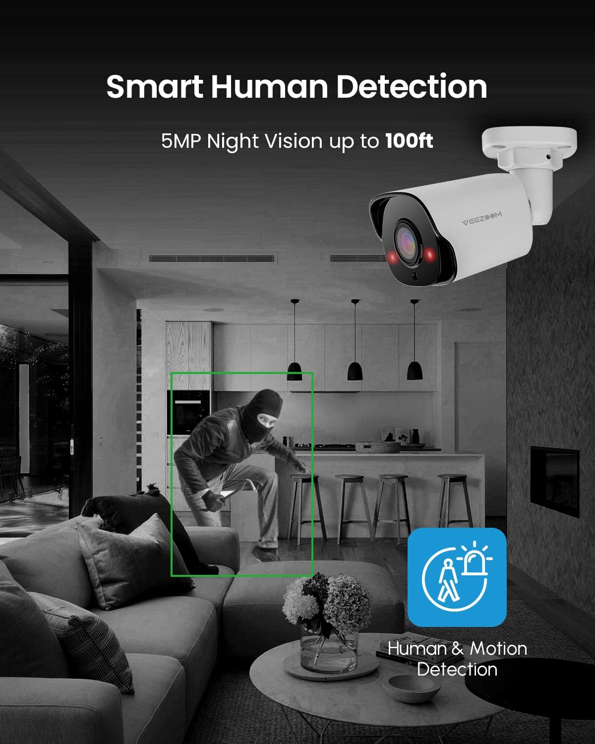 5MP PoE Security Camera (Pack of 2) with 59ft Ethernet Cables C9129