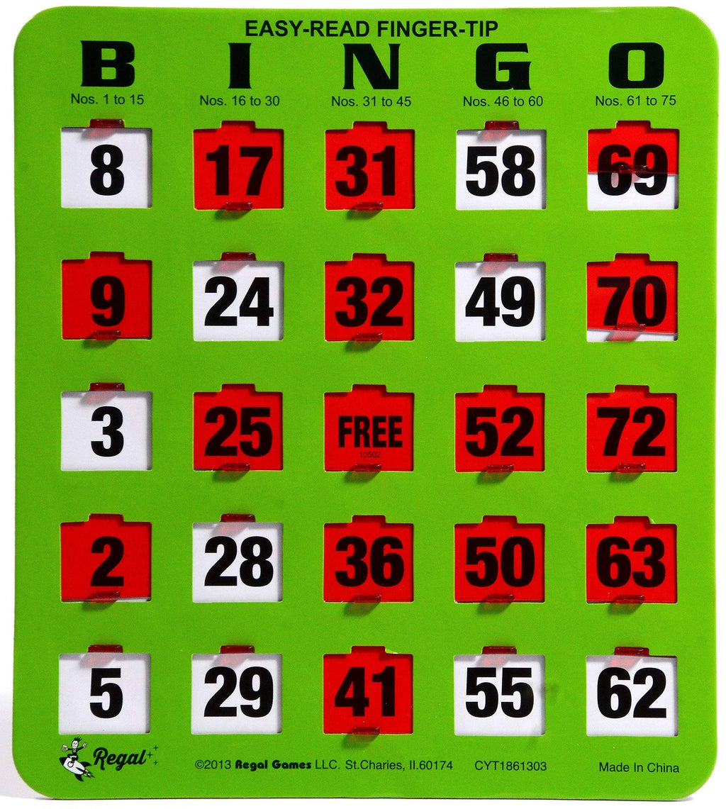 Green Bingo Heavy Duty 5 Ply Jumbo Shutter Slide Cards A48383