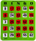 Green Bingo Heavy Duty 5 Ply Jumbo Shutter Slide Cards A48383