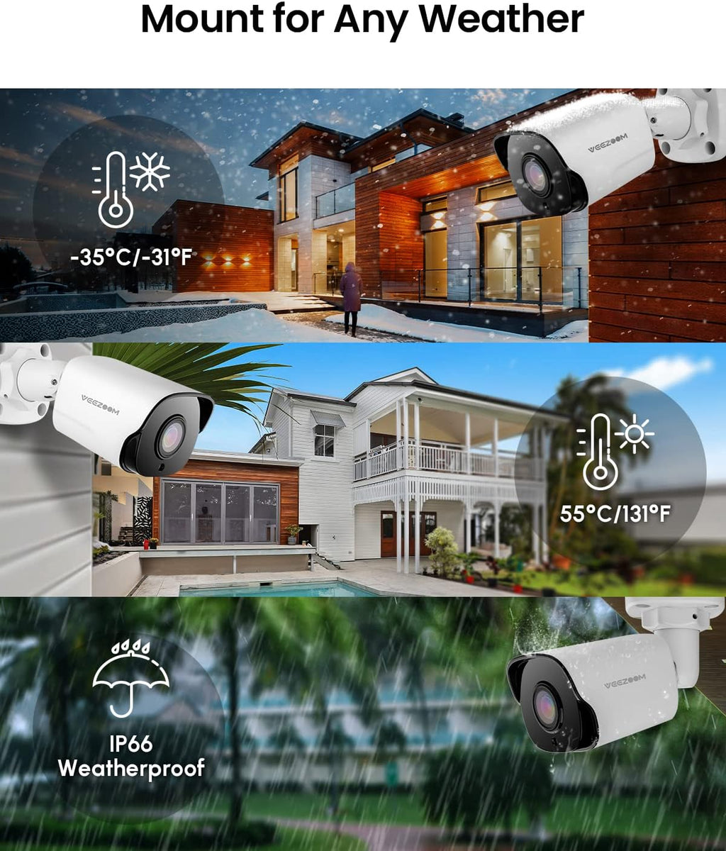 5MP PoE Security Camera (Pack of 2) with 59ft Ethernet Cables C9129