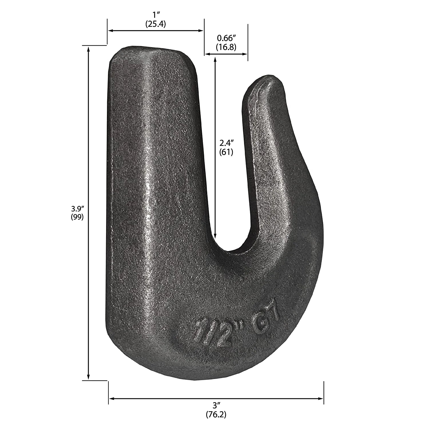 2 Pack Heavy Duty 1/2" Weld On Grab Hook, Grade 70 Clevis Chain Hook U285922