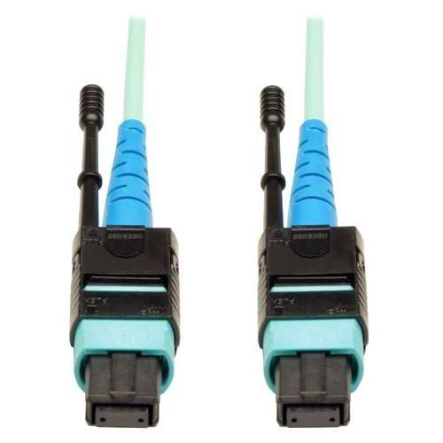 2m MTP/MPO Patch Cable 24 Fiber 100GbE Aqua OM3 Plenum Z42826