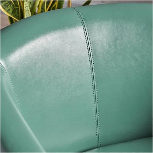 Turquoise Faux Leather Swivel Club Chair W99735