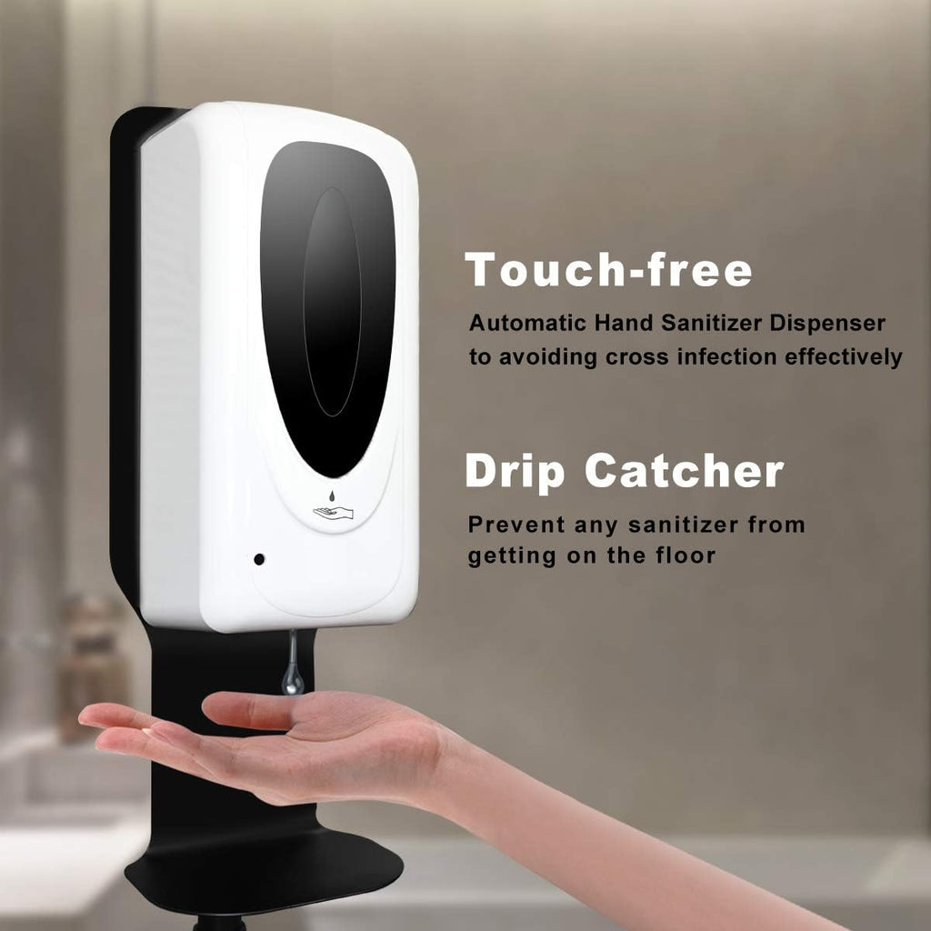 Touchless Automatic Hand Sanitizer Dispenser with Floor Stand and Drip Catcher, Refillable 1000ML(Spray) X31002