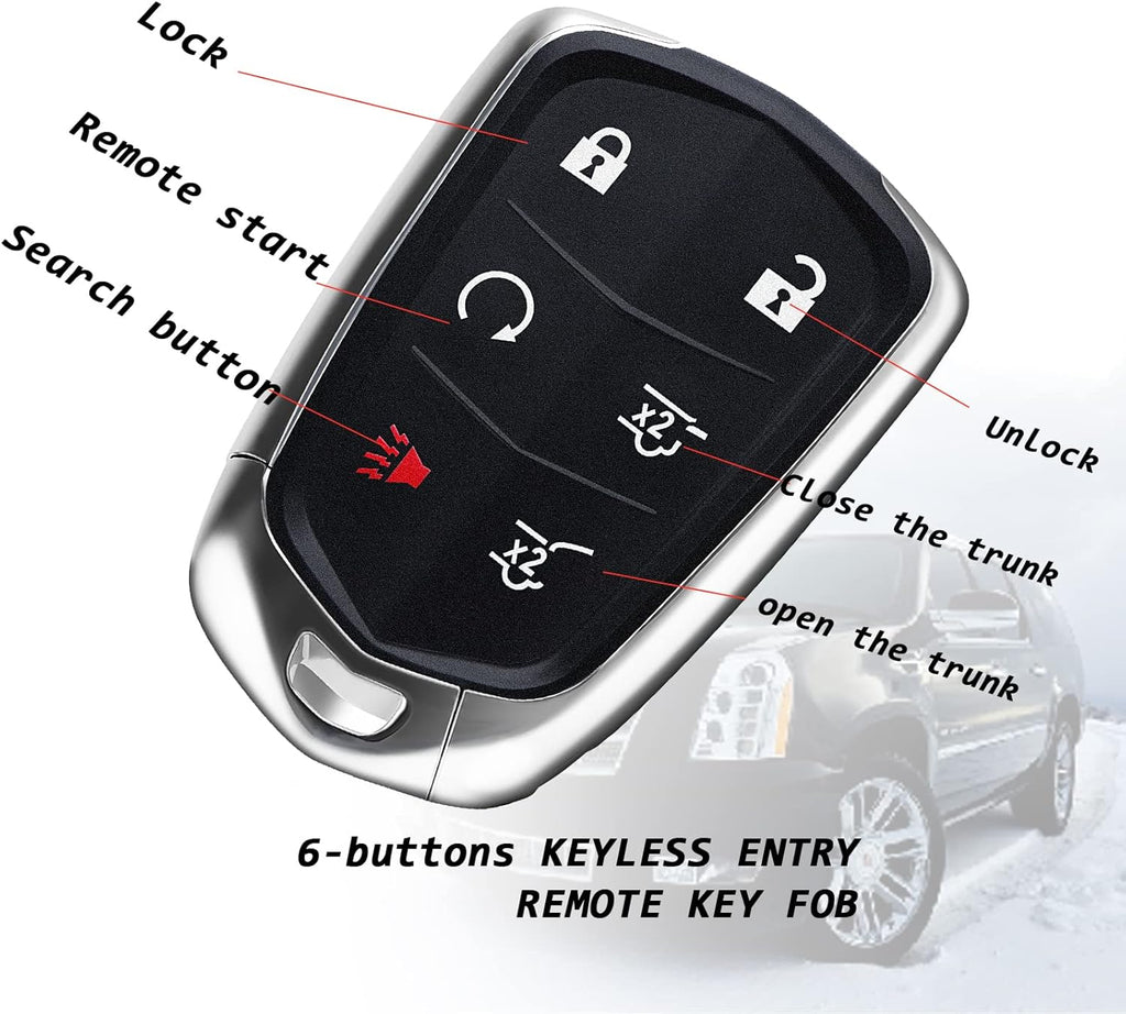 Replacement 6 Buttons Proximity Smart Keyless Entry Remote Fob 315Mhz 1 Piece O7404