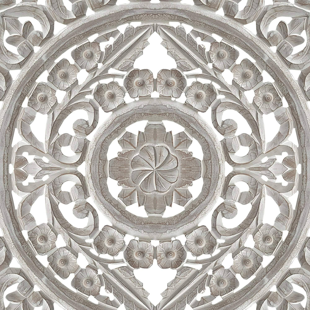 White Distressed Square Wooden Wall Panel J554