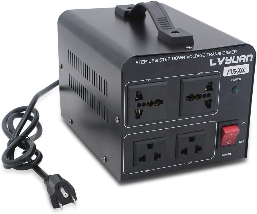 Voltage Transformer Converter 2000 Watt Step Up/Down with 2 US Outlets, 2 Universal Outlets Pack of 2 N805