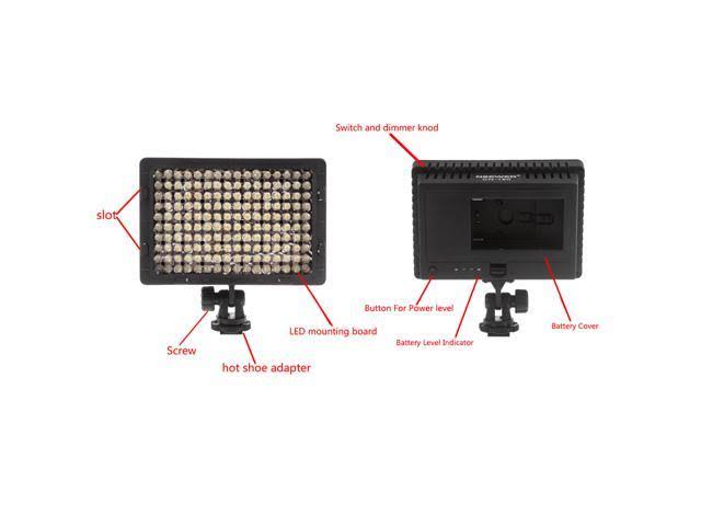 Neewer CN 160 LED Digital Camera Video Lighting Kit Dimmable LED Video Light Diffuser Rechargeable Battery with W800