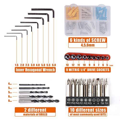 16.8V Cordless Drill with 91 Piece Tool Set and Plastic Toolbox Y426724