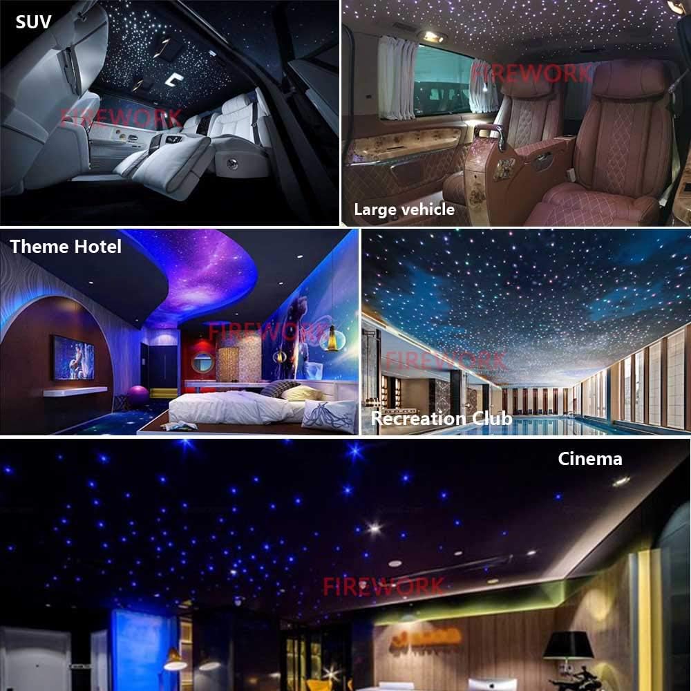 260pcs 0.03in 6.5ft RGBW LED Fiber Optic Star Ceiling Light Kit M666